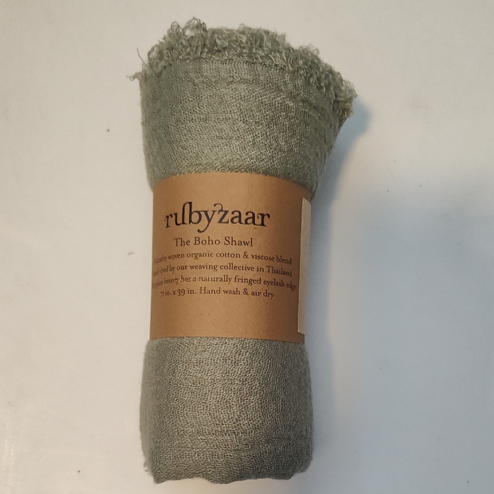 Green Boho Shawl